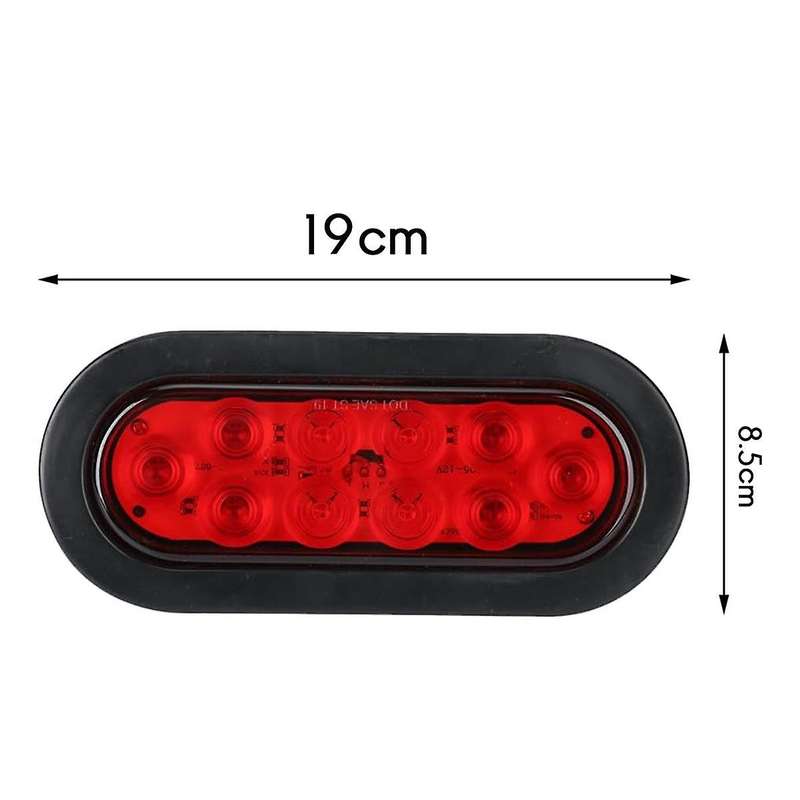 Car Oval 10led Light Bulbs Brake Lights with Plug12v Turn Signal Lights Universal for Most Cars Truc