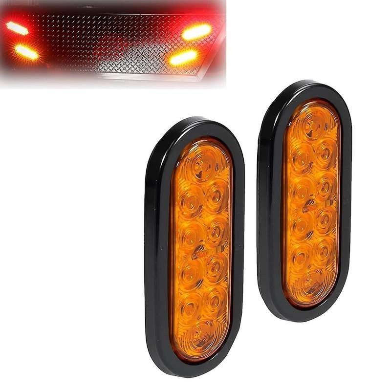 Car Oval 10led Light Bulbs Brake Lights with Plug12v Turn Signal Lights Universal for Most Cars Truc