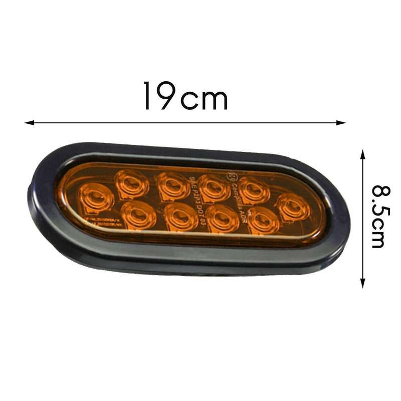 Car Oval 10led Light Bulbs Brake Lights with Plug12v Turn Signal Lights Universal for Most Cars Truc