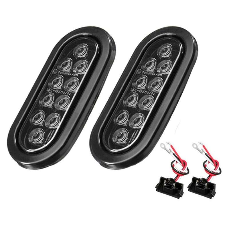 Car Oval 10led Light Bulbs Brake Lights with Plug12v Turn Signal Lights Universal for Most Cars Truc