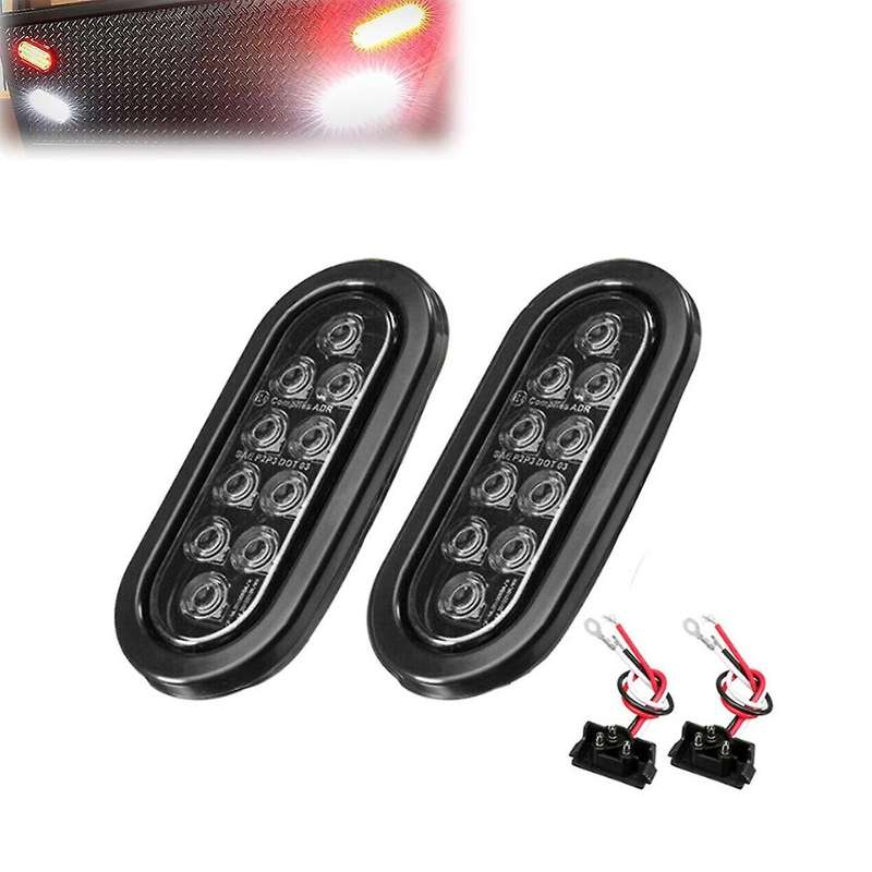 Car Oval 10led Light Bulbs Brake Lights with Plug12v Turn Signal Lights Universal for Most Cars Truc