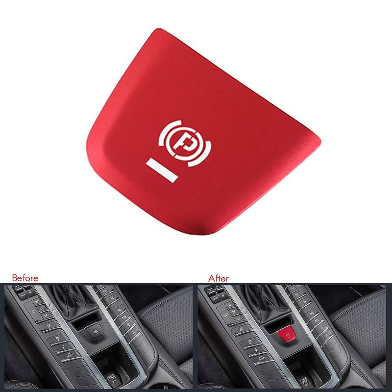 Car Parking Brake Handbrake Decoration Cover P Button Sticker for - 2014-2020 Red