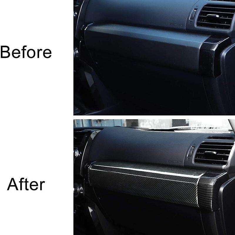 Car Passenger Decoration Side Dash Trim for 4Runner 2010-2020 ABS Carbon Fiber