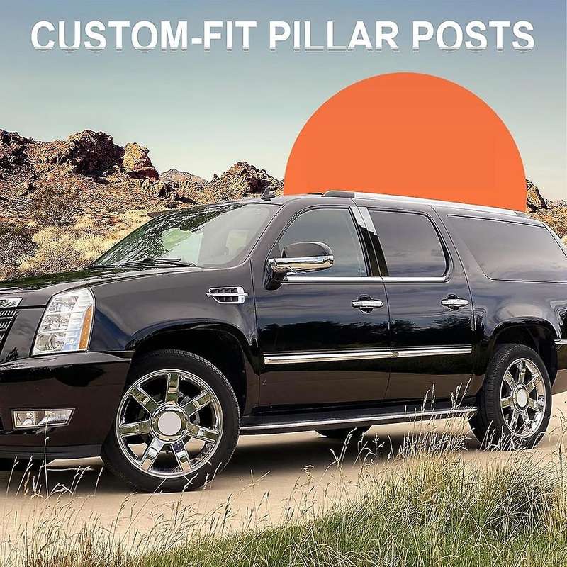Car Pillar Posts Door Window Trim Moldings Anti Scratch Sticker for Escalade 2007-2014 Accessories G