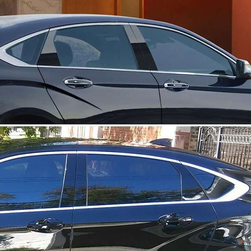 Car Pillar Posts Door Window Trim Moldings Anti Scratch Stickers for 2014-2022 Accessories Glossy Bl