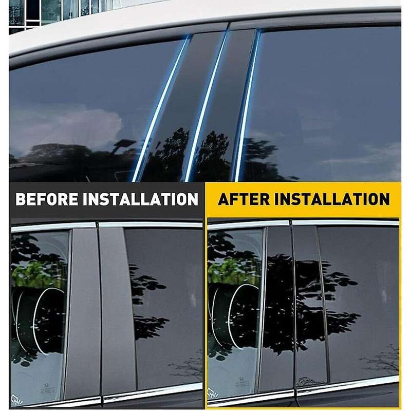 Car Pillar Posts Door Window Trim Moldings Anti Scratch Stickers for 2014-2022 Accessories Glossy B