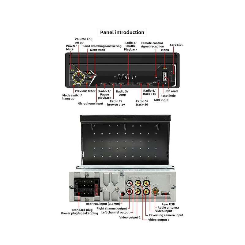 Car Portable Radio Bluetooth Mp5 Fm The Host 9612w 1din 7inch Car Retractable Screen Wireless Carpla