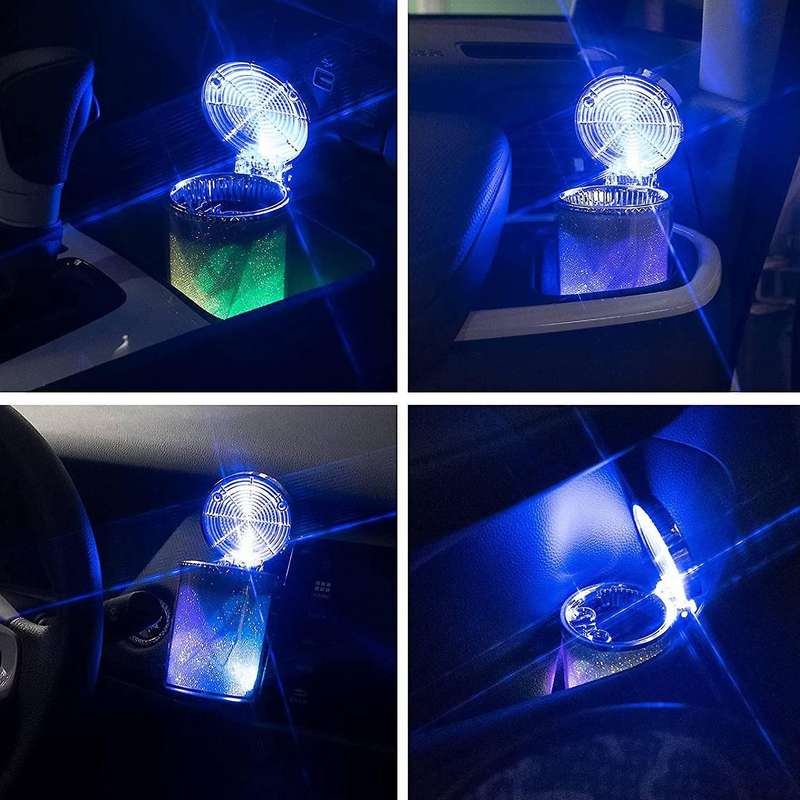 Car Portable Ashtray Car Ashtray with Led Light Cup Holder Ashtray with Color Led Light for Truck O