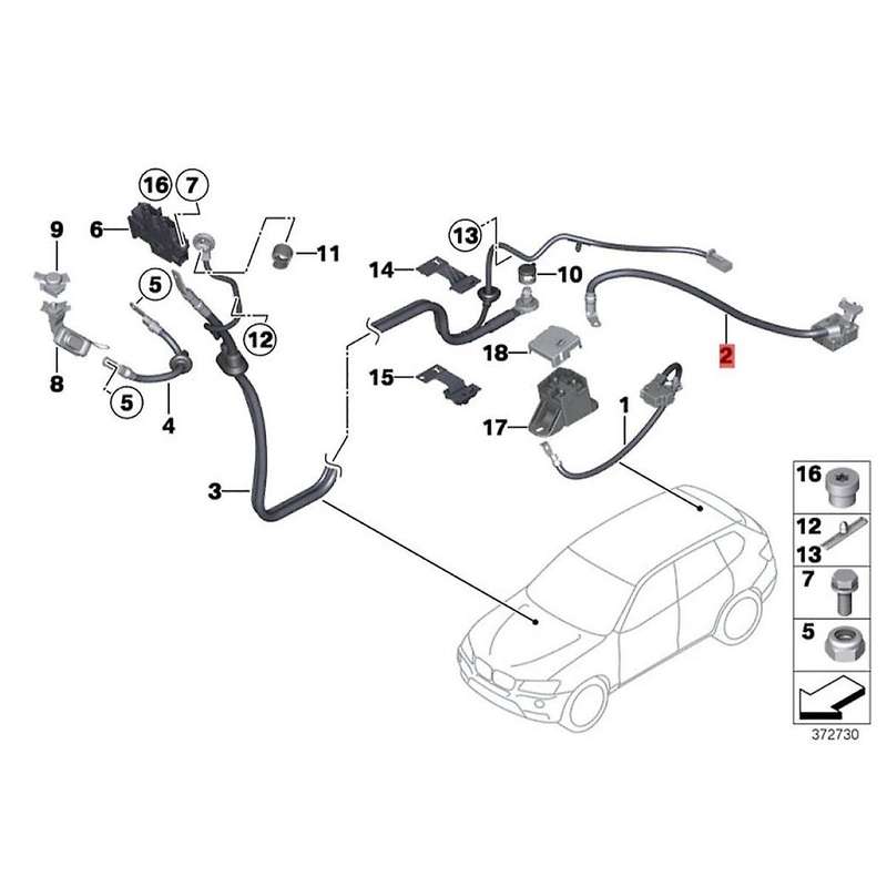 Car Positive Battery Cable 61129225099 for X3 X4 F25 F26 2009-2017 Battery Leads Protection Wire Cab