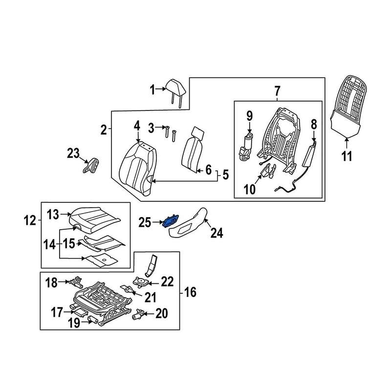 Car Power Seat Switch Adjuster for Front Seat Left Driver Side 88540F2100 88540-F2100 88540-F21004X