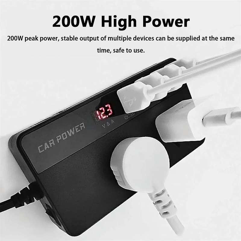 Car Power Inverter Power Pure Sine Wave Dc 12v 24v to Ac 220v Usb Car Transformer Convert Charging