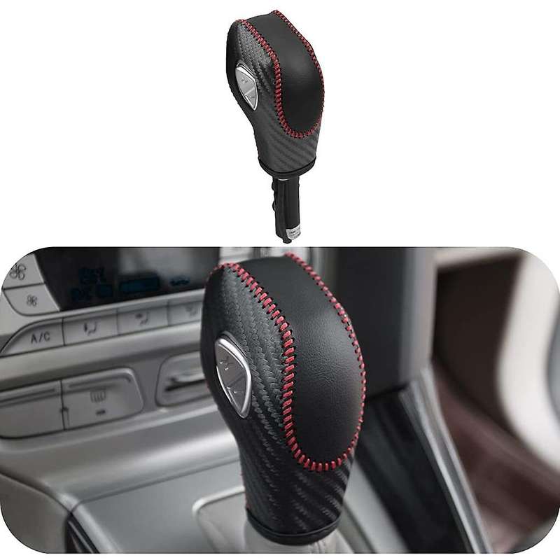 Car PU Carbon Look Red Gear Shift Knob Cover Compatible Compatibled Fusion/Focus
