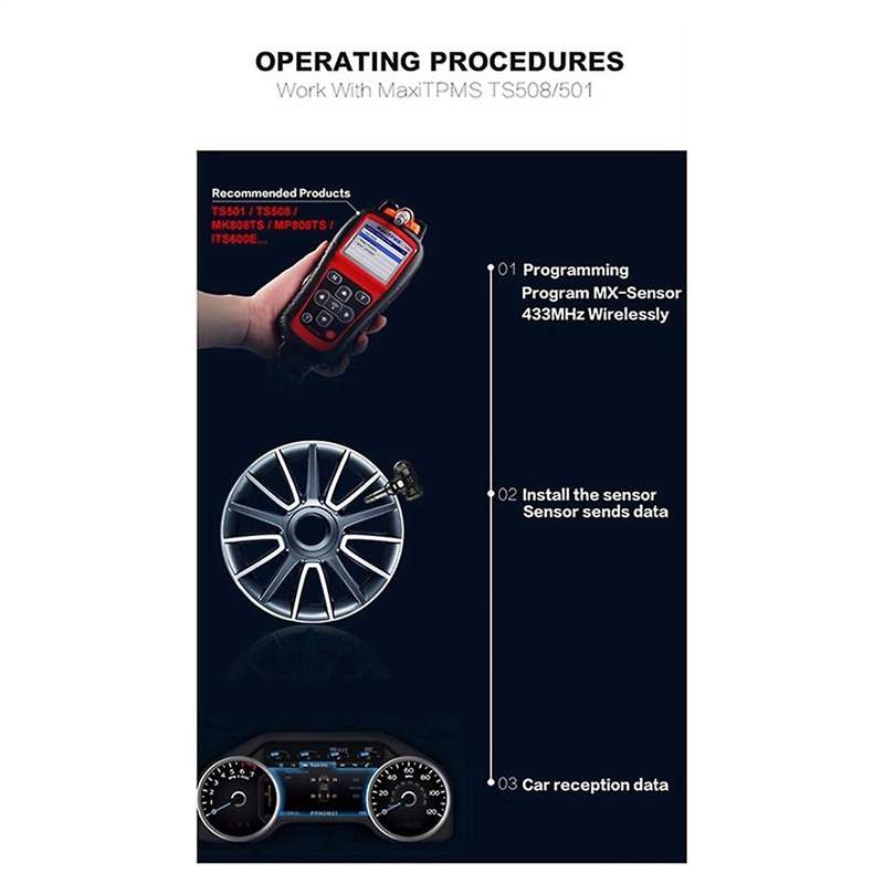 Car Programmable MX Sensor 433MHz 315MHZ 2 in 1 for TS408 TS508 ITS600 Universal Editable Tire Press