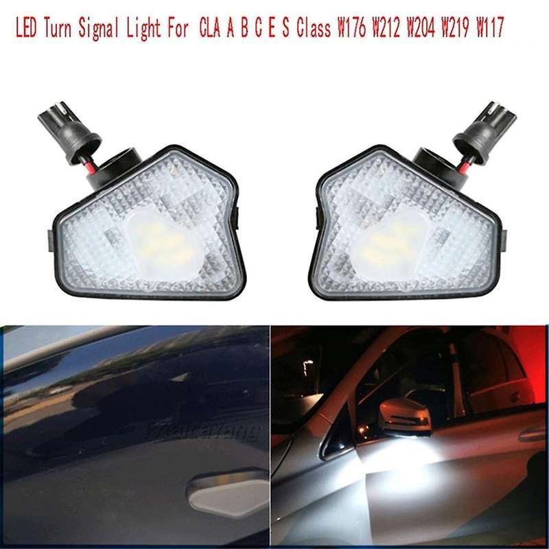 Car Puddle Light Rear Mirror Welcome Light LED Turn Signal Light for CLA C E S Class W176 W212 W204