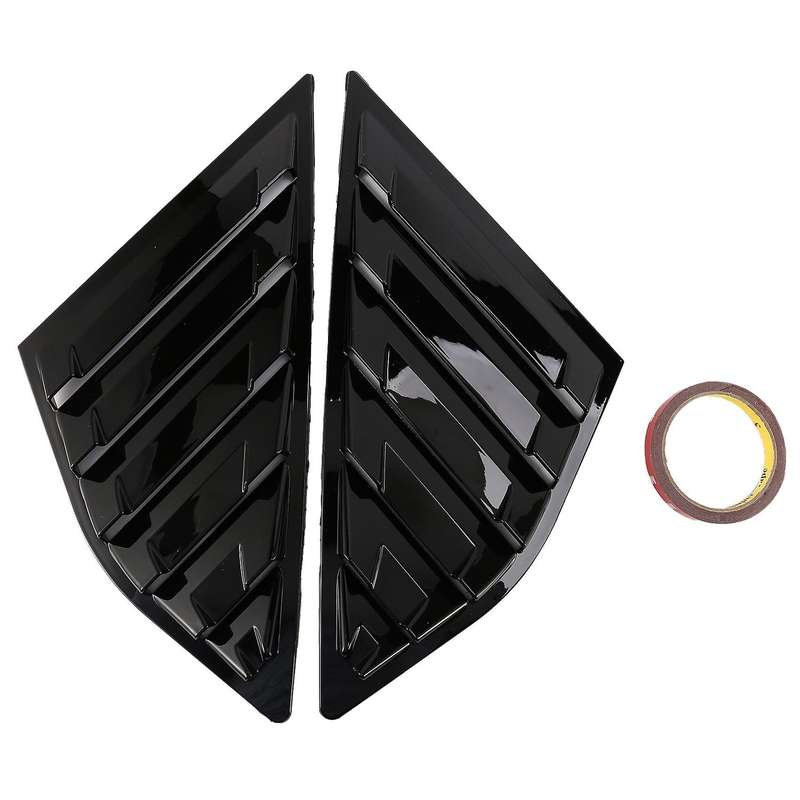 Car Quarter Side Window Cover Louver Scoop Vent for Focus ST MK3 Hatchback 2012-2018 Black