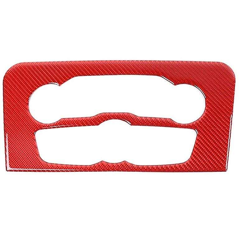 Car Radio Air Conditioner Center Control AC Panel Trim Cover for Charger 2015-2021, Red Carbon Fiber