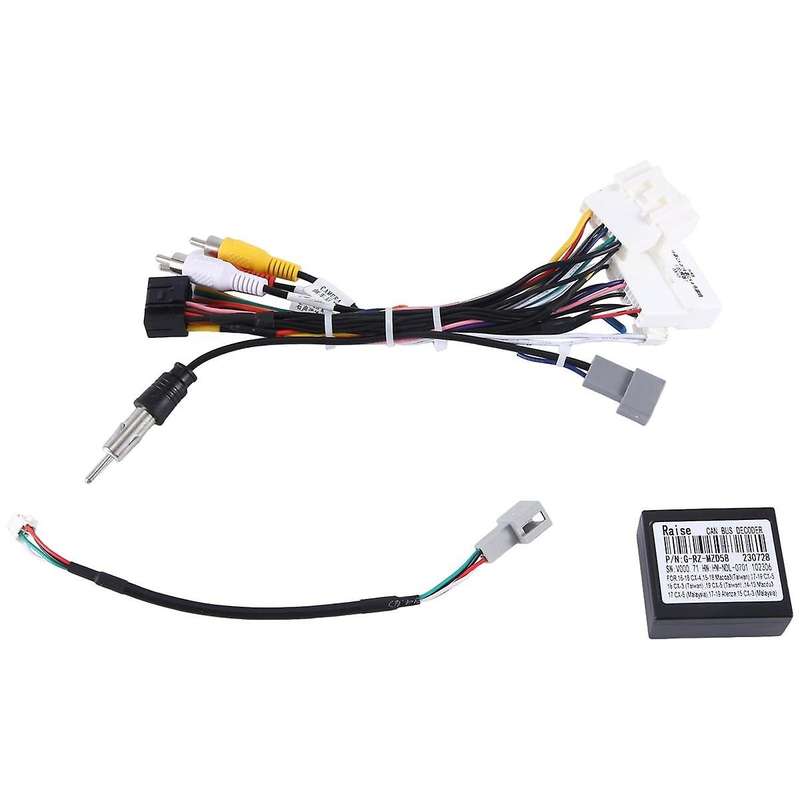 Car Radio Cable Adapter Android Wiring Harness Power Connector Socket with Can Bus Decoder for -3 -