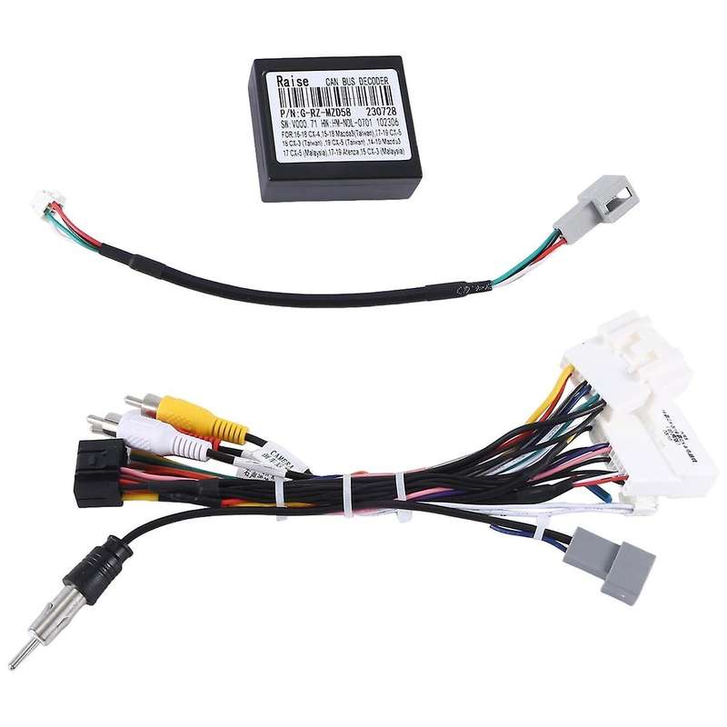 Car Radio Cable Adapter Android Wiring Harness Power Connector Socket with Can Bus Decoder for -3 -