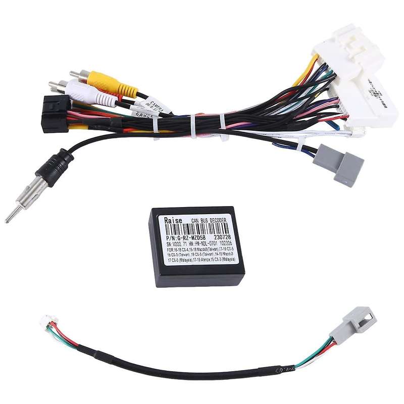 Car Radio Cable Adapter Android Wiring Harness Power Connector Socket with Can Bus Decoder for -3 -