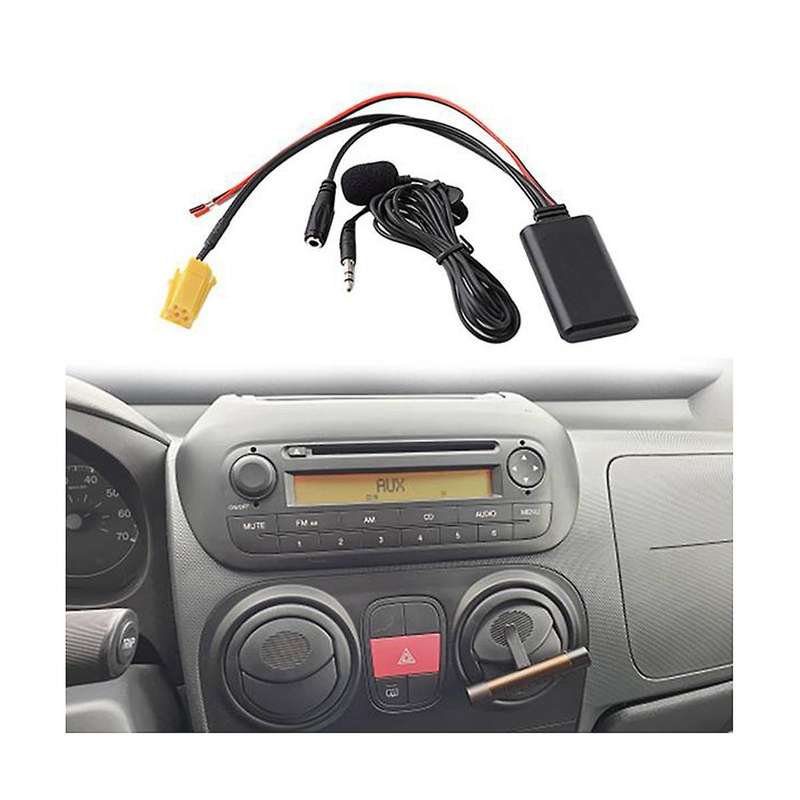 Car Radio 6Pin Mini ISO AUX IN Replacement 3.5MM Audio Bluetooth Microphone Cable for Panda Punto