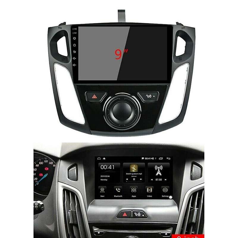 Car Radio Fascia Trim Kit, 9 Inch Dash Panel 2 DIN DVD Frame Install Kit for Focus 3 2012 2013 2014