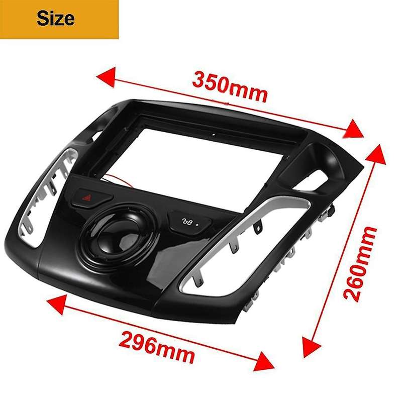 Car Radio Fascia Trim Kit, 9 Inch Dash Panel 2 DIN DVD Frame Install Kit for Focus 3 2012 2013 2014