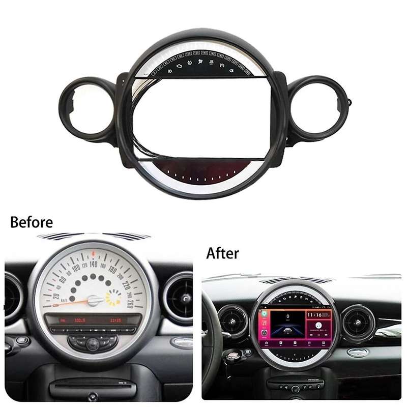 Car Radio Fascias Frame for R56 R60 2007-2011 9 Inch Stereo Panel Wiring Harness Power Cable Adapter