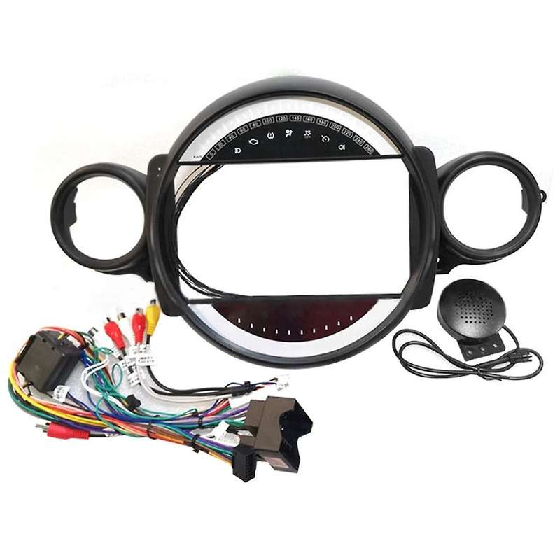 Car Radio Fascias Frame for R56 R60 2007-2011 9 Inch Stereo Panel Wiring Harness Power Cable Adapter