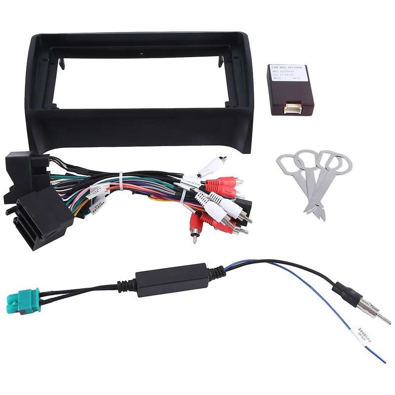 Car Radio Fascias Frame for Tt Mk2 2006-2014 2 Din 9 Inch Stereo Panel Wiring Harness Power Cable A