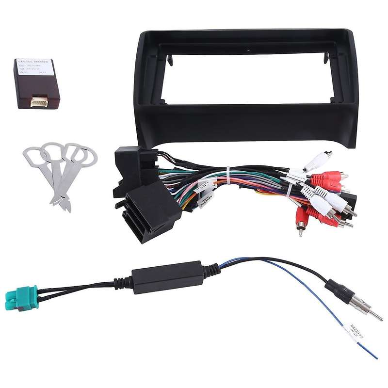 Car Radio Fascias Frame for Tt Mk2 2006-2014 2 Din 9 Inch Stereo Panel Wiring Harness Power Cable A