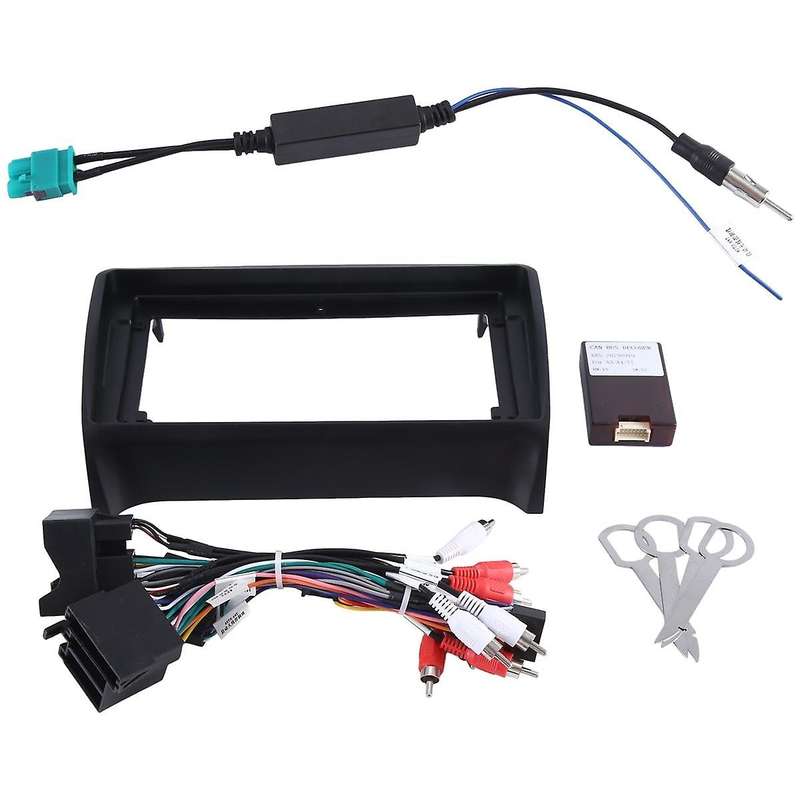 Car Radio Fascias Frame for Tt Mk2 2006-2014 2 Din 9 Inch Stereo Panel Wiring Harness Power Cable Ad