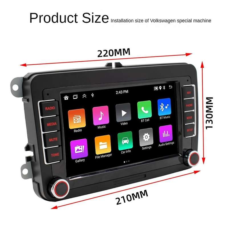 Car Radio Multimedia Player for B7 B6 Golf 2 Din Android 11 Carplay Dvd Gps,2+32
