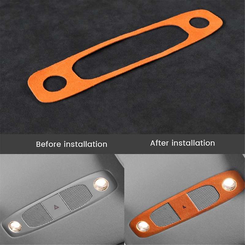 Car Reading Light Frame Trim Sticker for Model 3 Model Y 2023-2018 Front Inside Lamp Panel Cover Bla