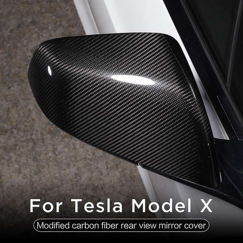Car Real Carbion Fiber Side Mirror Cover for Model X 2016-2020 Rear View Mirror Cover Trim Frame Acc