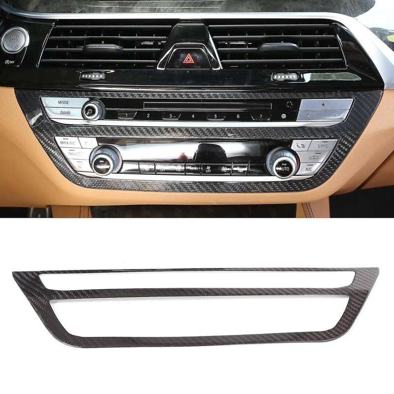 Car Real Carbon Fiber Center Air Conditioning Decoration Frame Trim Accessories for - New 5 Series G