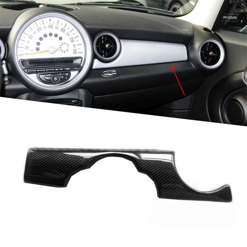 Car Real Carbon Fiber Central Control Instrument Panel Decorative Cover Trim Sticker for Mini R55 R