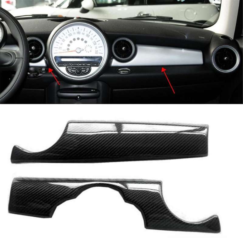 Car Real Carbon Fiber Central Control Instrument Panel Decorative Cover Trim Sticker for Mini R55 R