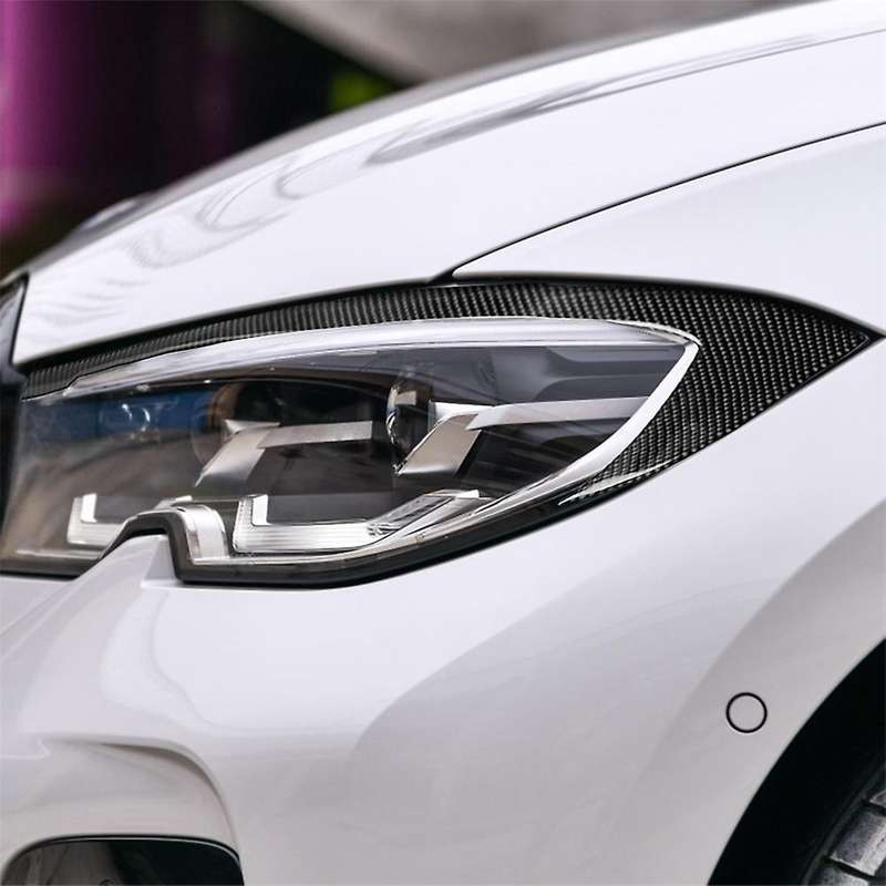 Car Real Carbon Fiber Headlight Eyebrow Eyelid for 3 Series G20 G28 Sedan 2020