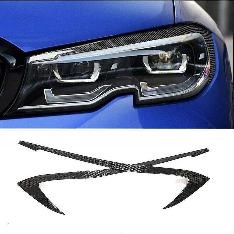 Car Real Carbon Fiber Headlight Eyebrow Eyelid for 3 Series G20 G28 Sedan 2020