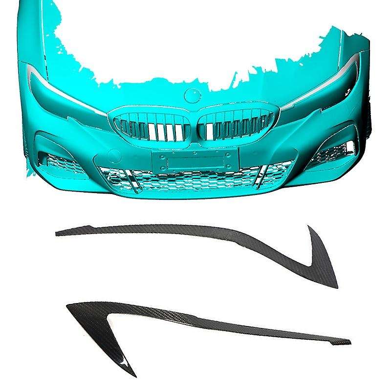 Car Real Carbon Fiber Headlight Eyebrow Eyelid for 3 Series G20 G28 Sedan 2020