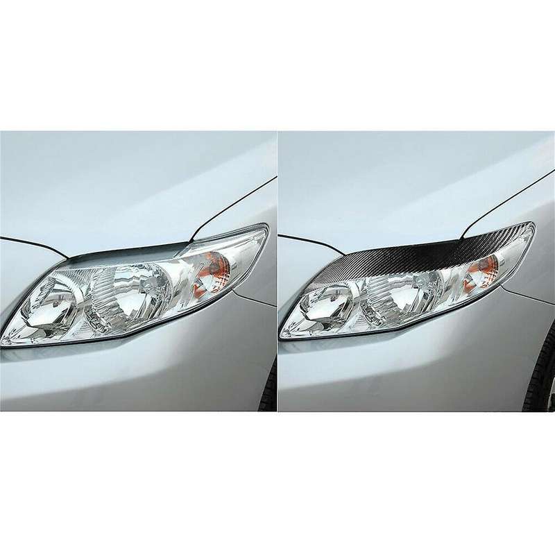 Car Real Carbon Fiber Front Headlight Eyelid Eyebrow Trim for 2008-2011