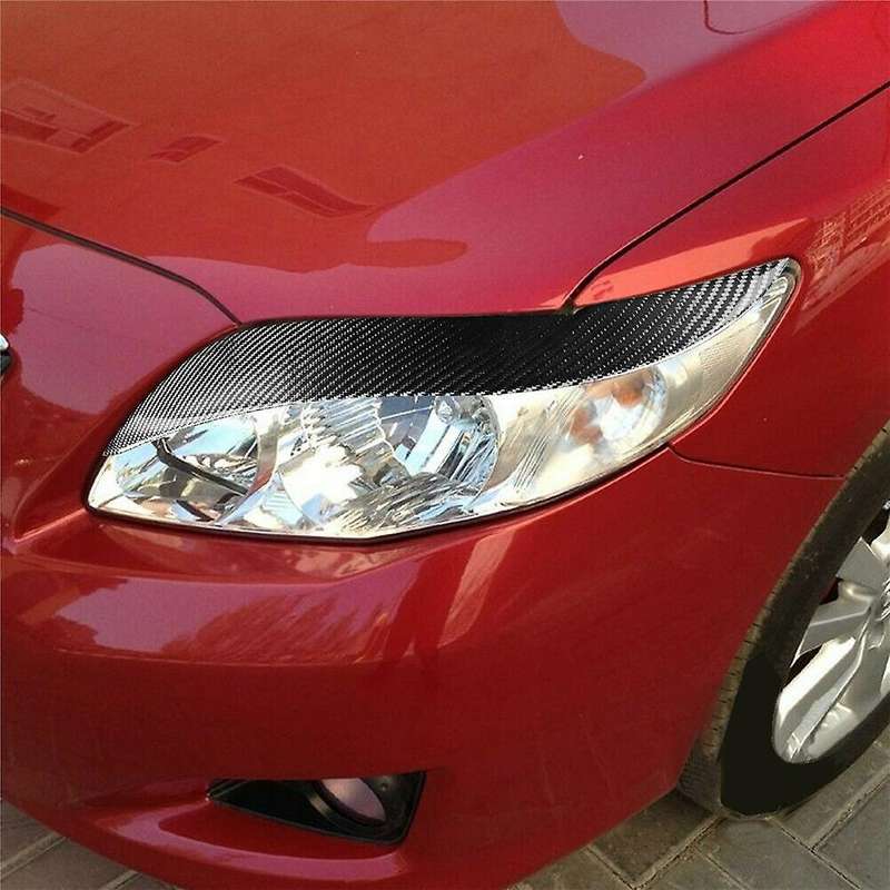 Car Real Carbon Fiber Front Headlight Eyelid Eyebrow Trim for 2008-2011