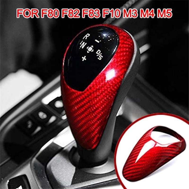Car Real Carbon Fiber Gear Shift Knob Cover Trim for - F80 M3 F82 F83 F10 M5