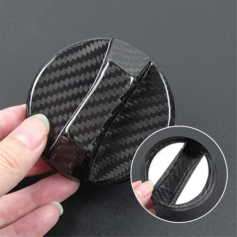 Car Real Carbon Fiber Inner Fuel Tank Cap Trim Cover for Smart Sport Cerato Forte