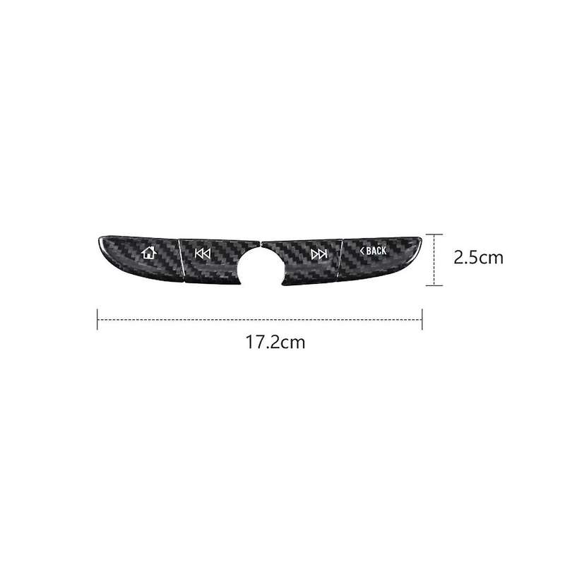 Car Real Carbon Fiber Navigation Screen Panel Frame Button Cover Accessories for 2016-2022