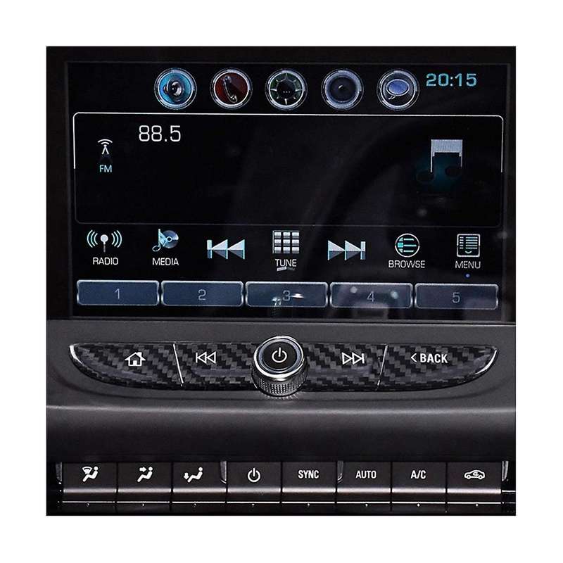 Car Real Carbon Fiber Navigation Screen Panel Frame Button Cover Accessories for 2016-2022