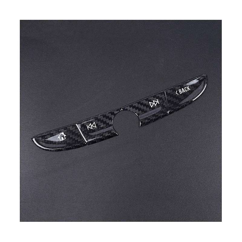 Car Real Carbon Fiber Navigation Screen Panel Frame Button Cover Accessories for 2016-2022