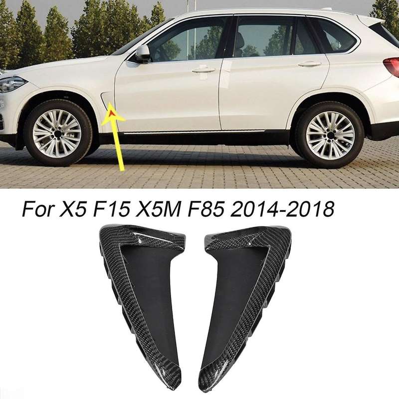 Car Real Carbon Fiber Side Body Intake Grille Air Vent Replace Cover Trim Decor for X5 F15 X5M F85 2