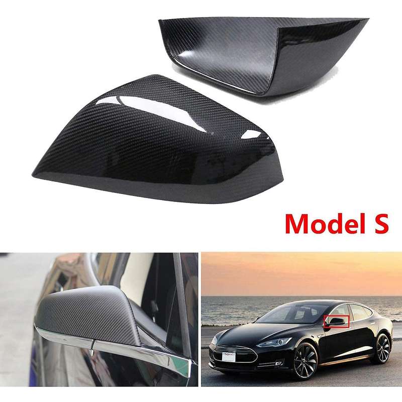Car Real Carbon Fiber Side Mirror Cover for Model S 2017-2020 Rear View Mirror Cover Trim Frame Acce