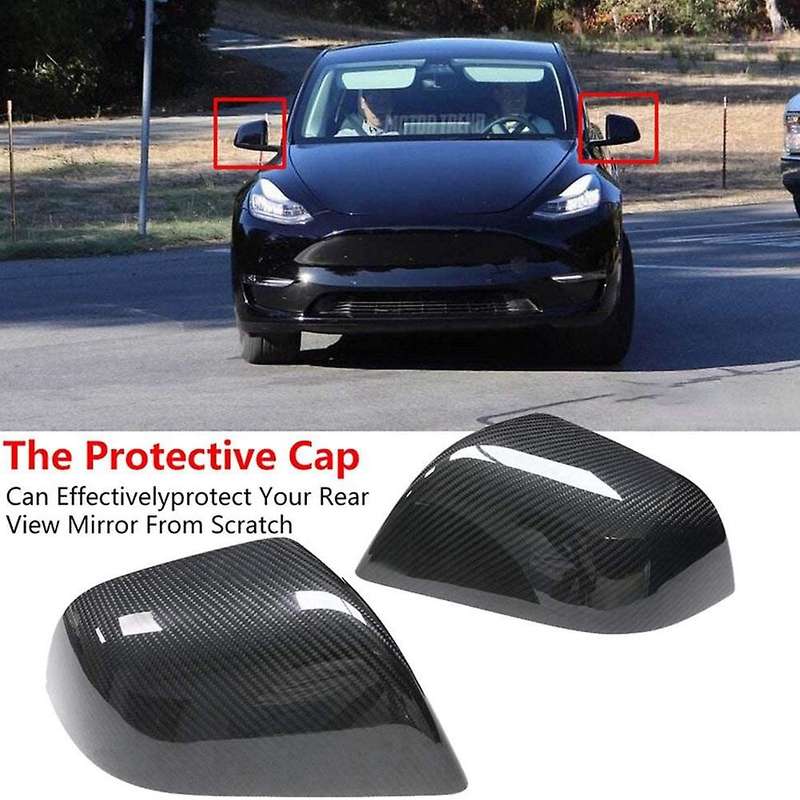 Car Real Carbon Fiber Side Mirror Cover for Model S 2017-2020 Rear View Mirror Cover Trim Frame Acce